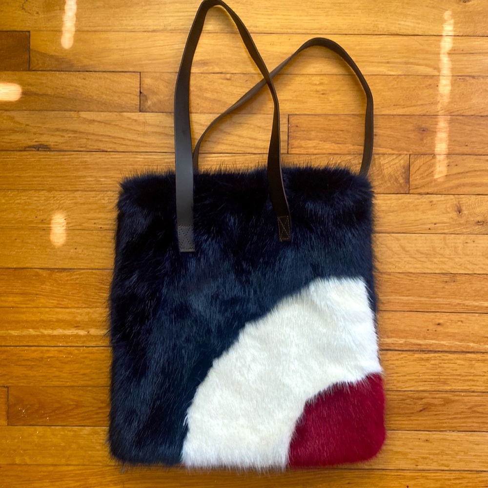 Helen Moore faux fur shoulder bag never used
